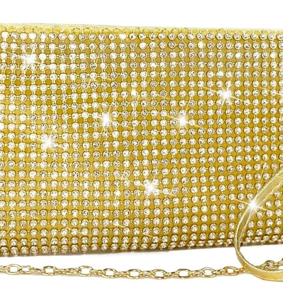Silver Wristlet Clutch Purse for Women Evening Bag with Rhinestones and Zipper
